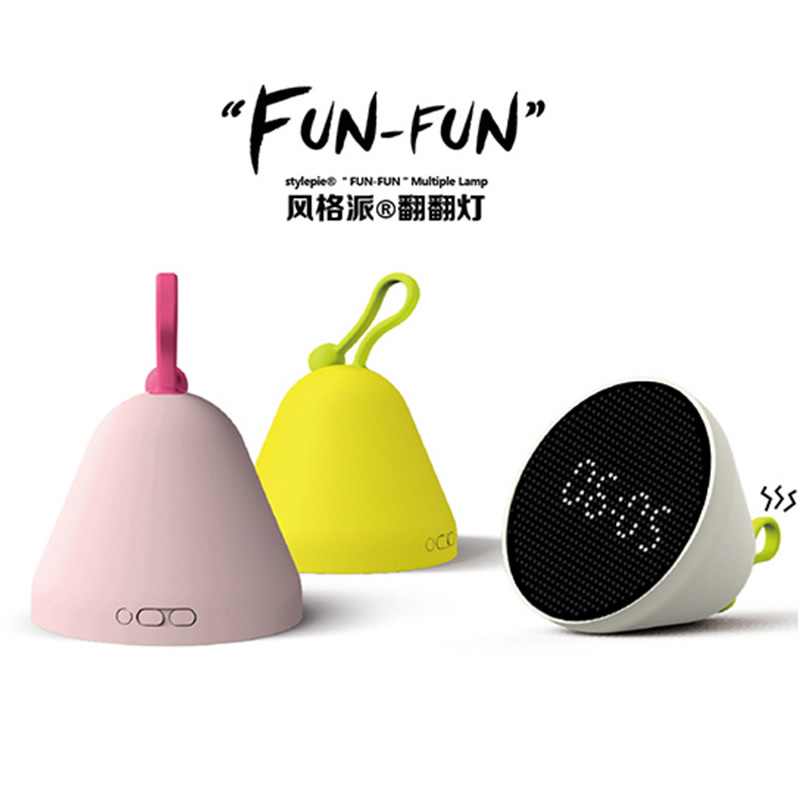 翻翻灯 触拍多功能闹钟小夜灯 家居床头感应灯 送女友创意礼物